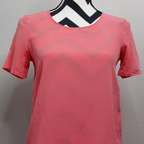 Zoe & Sam 100% Silk Short-Sleeve Blouse - Picture 3 of 14